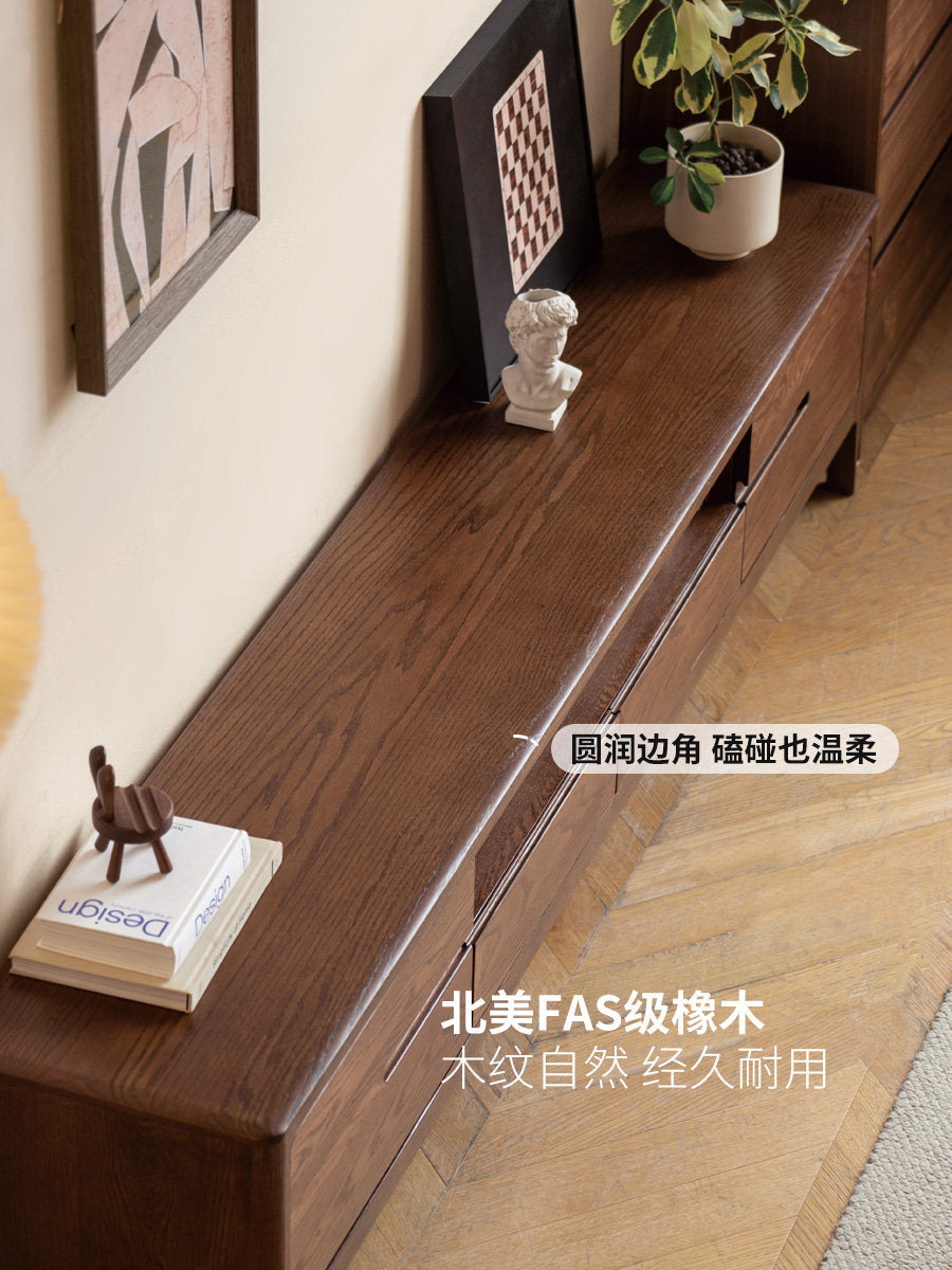 实木电视机柜北欧橡木地柜简约小户型客厅原木家具